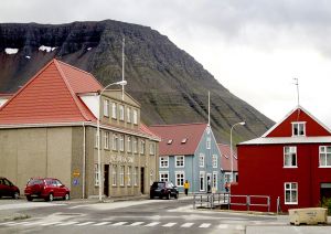 Isafjordur Small Town on Westfjord Peninsular